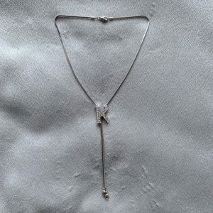 Silver Rhinestone ‘K’ Slide Necklace